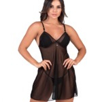 Camisola em tule com Calcinha