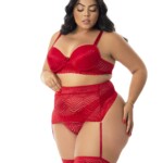 Conjunto Plus Size Sexy com Cinta Liga e Perneira