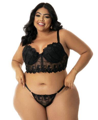 Conjunto Plus Size em Tule Bordado