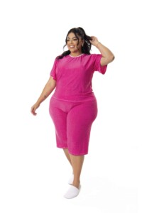 Pijama Plus Size Pescador em Poá