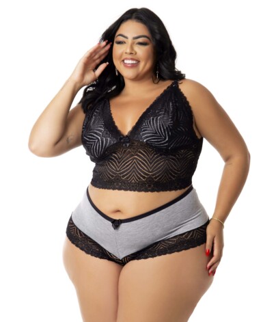 Short Doll Amamentação com Renda Plus Size