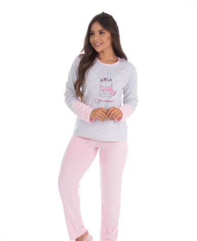 Pijama em plush com estampa