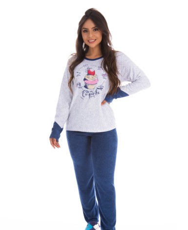 Pijama em plush com estampa