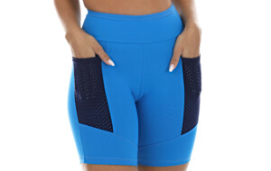 Bermuda fitness azul com bolso