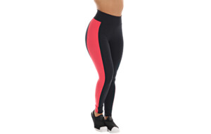 Calça legging com faixa lateral em vermelho