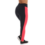 Calça legging com faixa lateral em vermelho