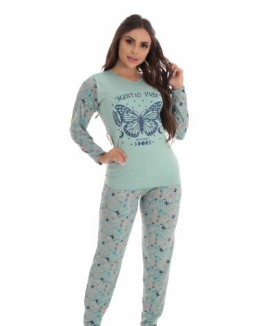 Pijama Longo Feminino em suede – Teos