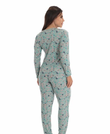 Pijama Longo Feminino em suede – Teos costas