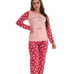 Pijama Longo Feminino em suede – Romance