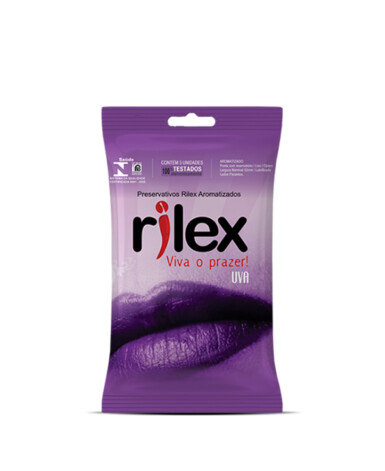 Preservativo Rilex Sachê com 3 Unidades – Uva