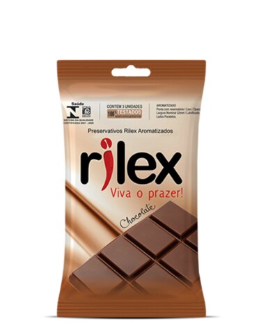 Preservativo Rilex Sachê com 3 Unidades – Chocolate