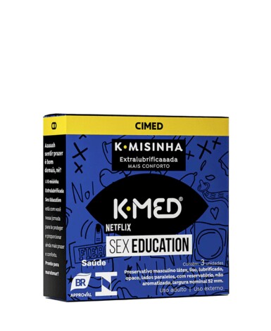 Preservativo K-Med K-Misinha Sex Education Extra Lubrificado Com 3 Unidades