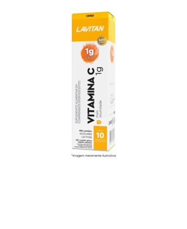 Lavitan Vitamina C 1g - Sabor Laranja 10 Comprimidos Efervescentes