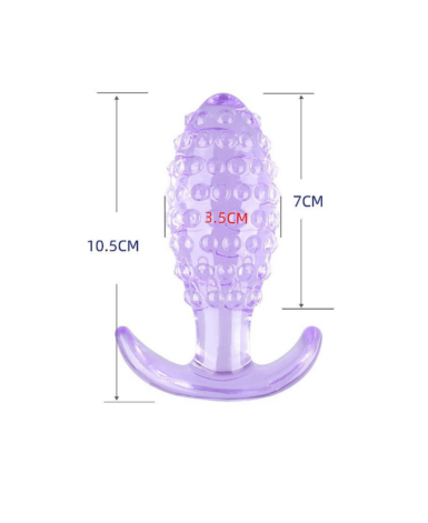 Plug Anal em Silicone c/ Textura de Bolinha - 10,5x3,5cm