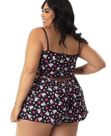 Baby Doll em Suede Estampado Plus Size – Virgínia